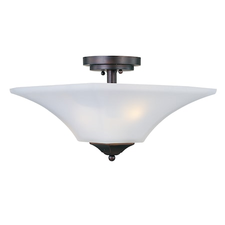 MAXIM Aurora 2-Light 13" Wide Oil Rubbed Bronze Semi-Flush Mount Light 20091FTOI